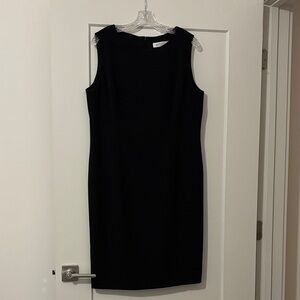 Kasper Iconic Stretch Crepe Black Sleeveless Dress.
